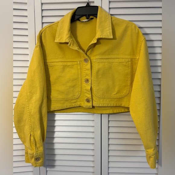 Zara Jackets & Blazers - Zara Yellow Jean Jacket